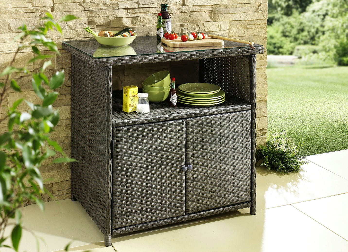 Praktisches Sideboard für Garten oder Terrasse Gartenmöbel Brigitte