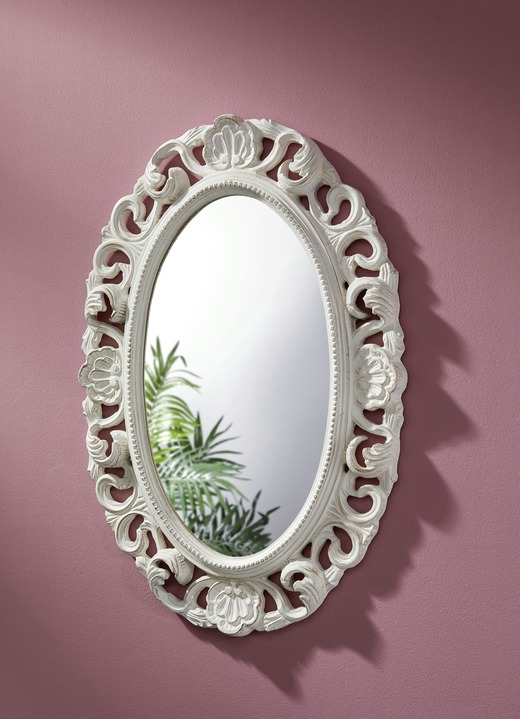 Kleinmöbel - Spiegel mit antiquarischem Charakter, in Farbe ANTIKWEIß