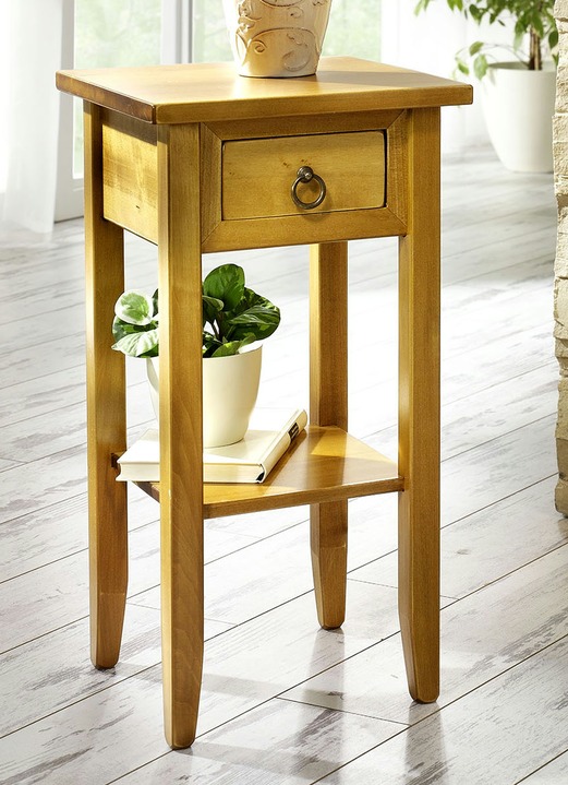 Kleinmöbel - Rustikale Möbel-Serie aus Massivholz, in Farbe HONIG, in Ausführung Beistelltisch