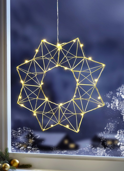 - LED-Stern aus Edelstahl, in Farbe GOLD