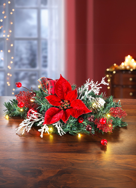 Gestecke & Kränze - Beleuchteter Tischaufleger, in Farbe ROT-GRÜN Ansicht 2