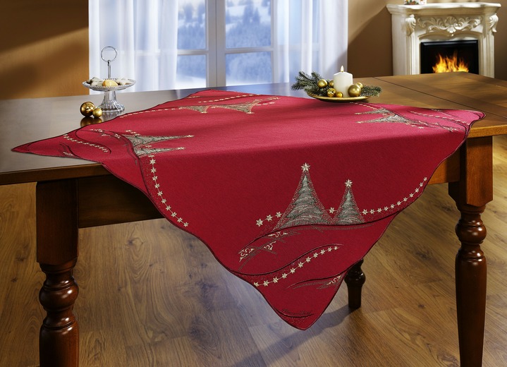 Tischdecken - Weihnachtliche Tisch- und Raumdekoration, in Größe 110 (Deckchen, 26x 26 cm) bis 160 (Läufer, 40x 90 cm), in Farbe CREME Ansicht 1