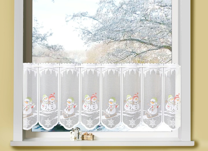 Modern - Kurzstore mit Schneemännern, in Größe 784 (H45xB 90 cm) bis 864 (H60xB165 cm), in Farbe COLORIERT Ansicht 2