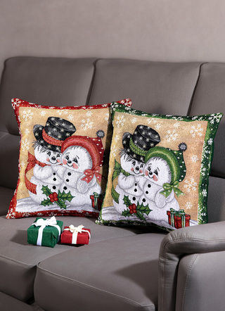 Kissenbezüge - Kissenbezüge, 2-er Set, mit Reißverschluss, in Farbe 1X ROT, 1X GRÜN