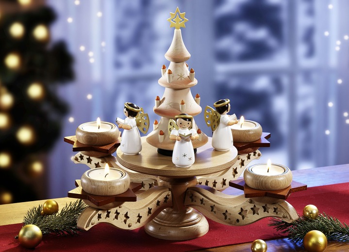Aus dem Erzgebirge - Adventsleuchter aus Holz, in Farbe NATUR Ansicht 1