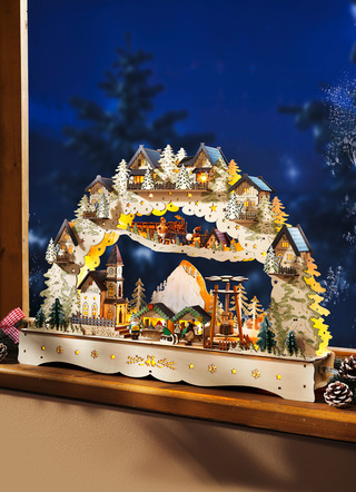 - Schwibbogen mit Trafo, in Farbe NATUR