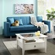 Schlafsofas - Klick-Klack-Sofa mit Dekokissen – Farbe BLAU – Ansicht 1 Schlafsofas - Klick-Klack-Sofa mit Dekokissen, in Farbe SCHWARZ – Farbe BLAU – Ansicht 1