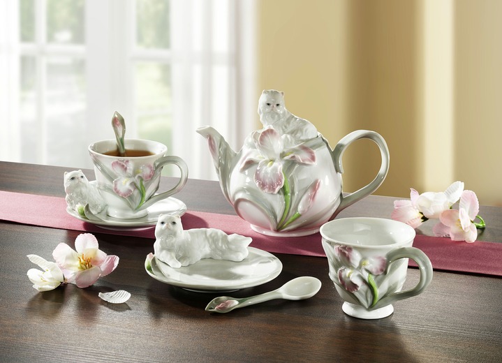 Gläser & Geschirr - 8-teiliges Porzellan-Tee-Service, in Farbe WEIß