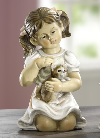 Kinder mit Haustier von Hand bemalt