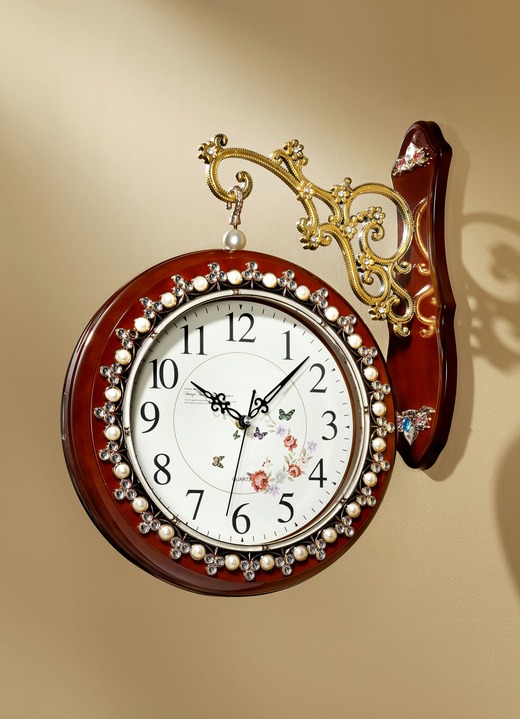 - Wanduhr mit Glitzersteinen, in Farbe BRAUN