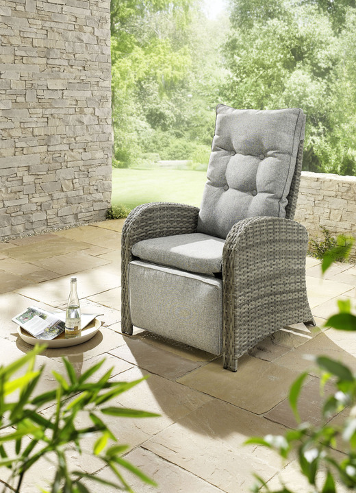 Gartenmöbel - Großzügiger Komfort-Sessel mit passendem Sitzkissen, in Farbe GRAU Ansicht 1