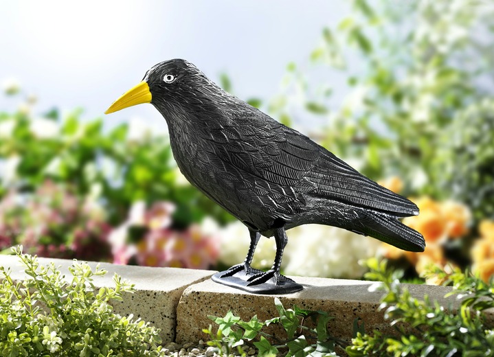 Gartendekoration - Vogelschreck-Rabe aus Kunststoff, in Farbe SCHWARZ