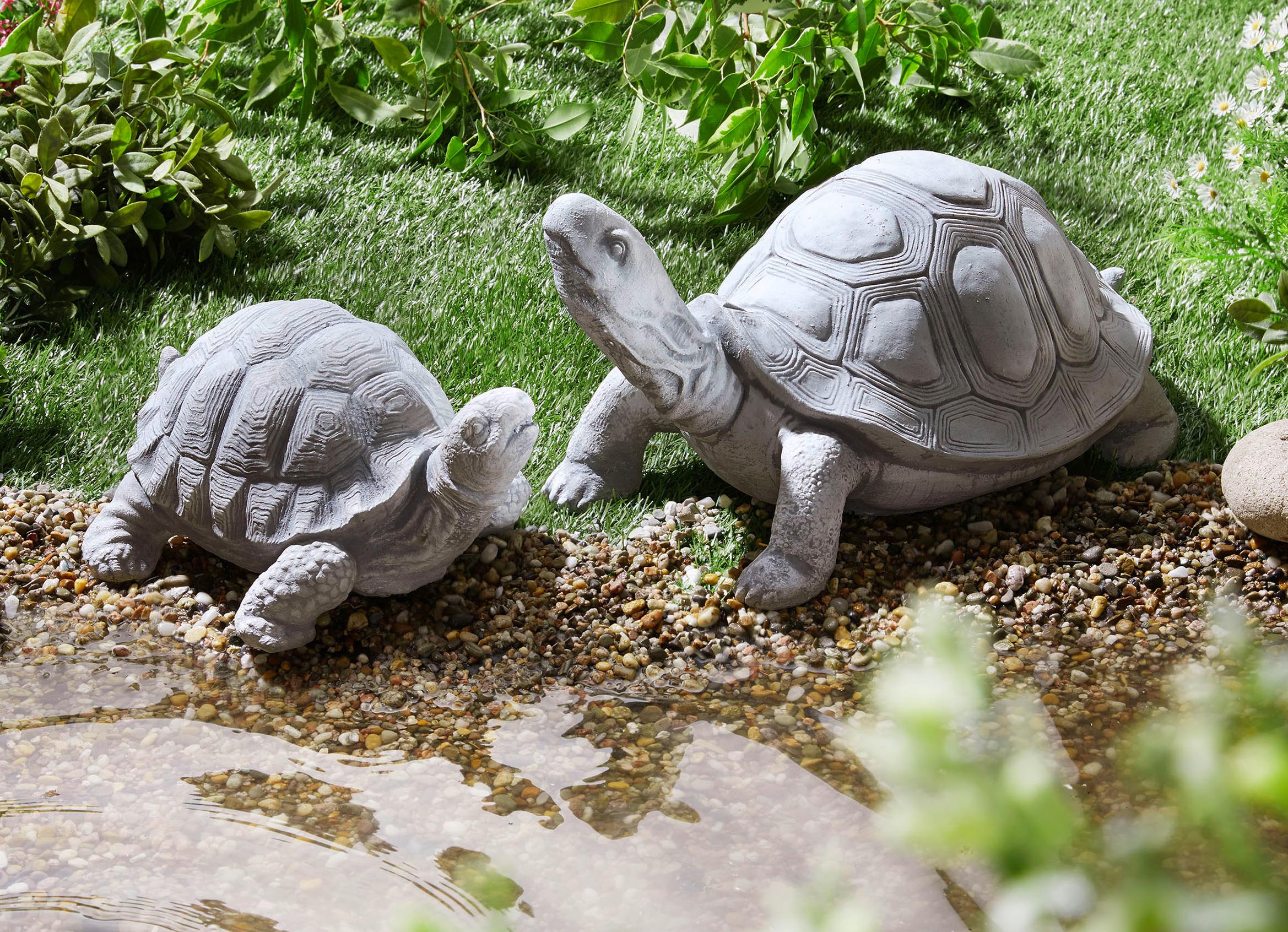 Gartendekoration - Schildkröten aus Steinguss, in Farbe GRAU, in Ausführung Schildkröte klein