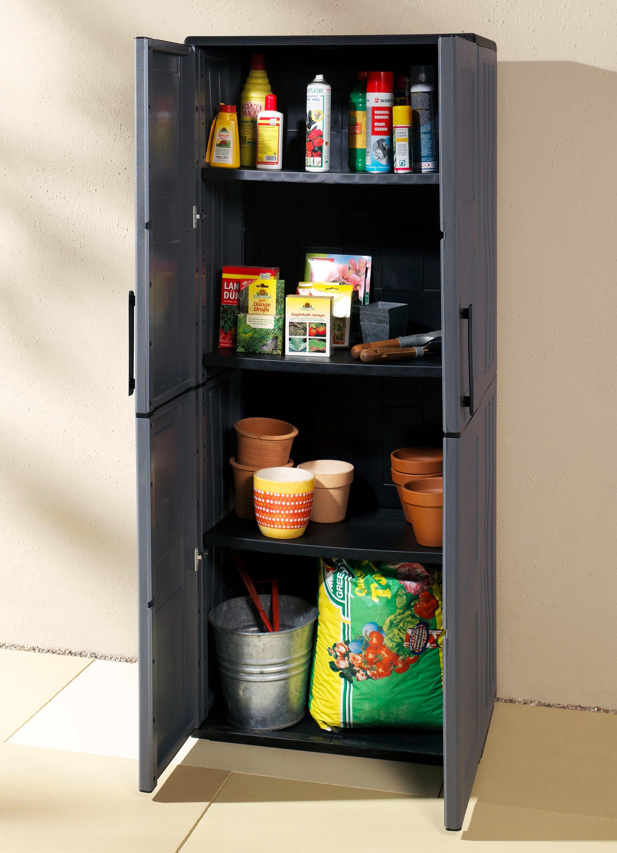 Gartenschrank mit soliden Stahlscharnieren Gartenmöbel Brigitte