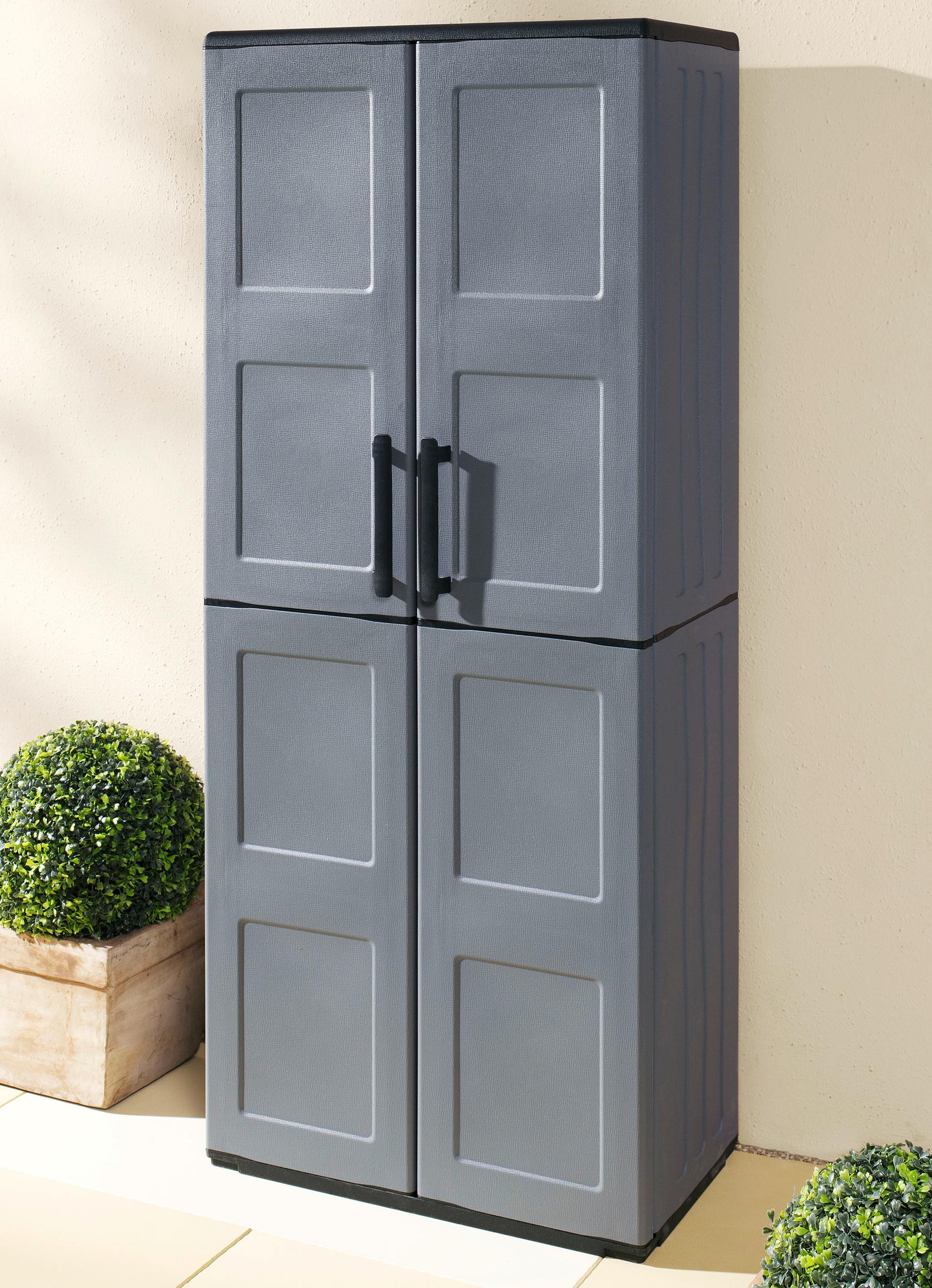 Gartenschrank mit soliden Stahlscharnieren Gartenmöbel Brigitte