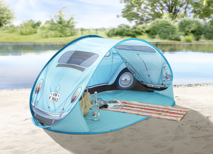Sichtschutz und Sonnenschutz - Strandmuschel VW Käfer, in Farbe TÜRKISBLAU Ansicht 1
