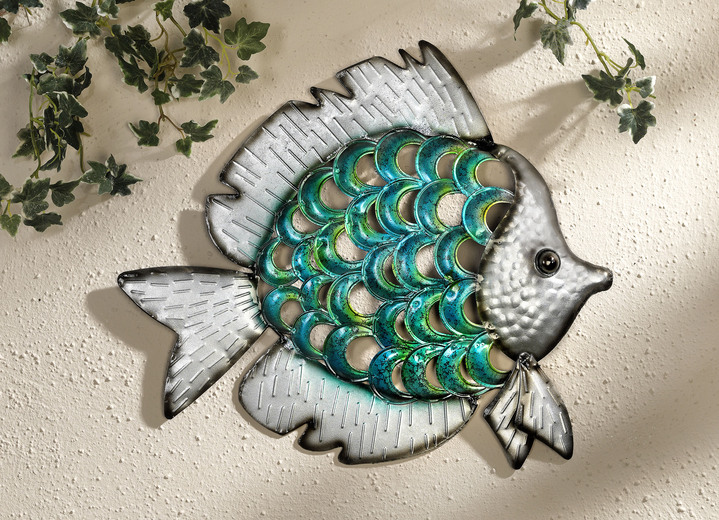 Wohnaccessoires - Wandbild Fisch aus Metall, in Farbe BUNT