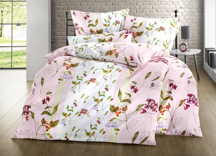 Bettwäschegarnituren - Satin Bettwäsche mit praktischem Reißverschluss, in Größe 111 (40x80 cm + 135x200 cm) bis 115 (80x80 cm + 155x220 cm), in Farbe ROSÉ
