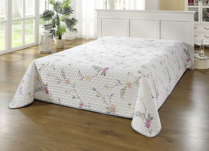 - Feine Tagesdecke und Kissenbzüge in angenehmer Qualität, in Größe 873 (Einzelbett, 135x210 cm) bis 914 (Doppelbett, 270x210 cm), in Farbe CREME Ansicht 1