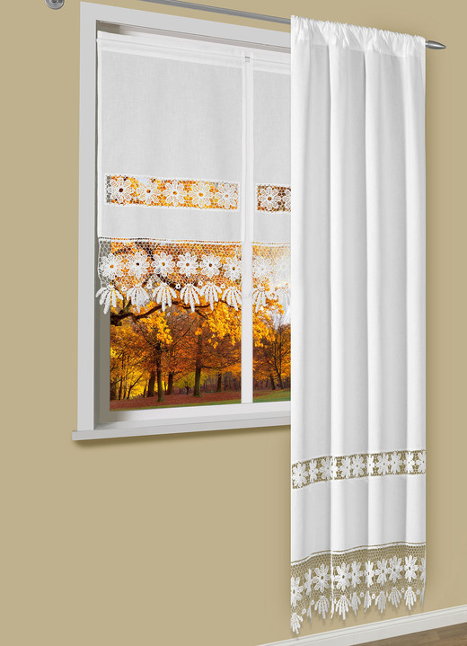 - Seitenschal im Landhaus-Stil, in Größe 361 (H150xB90 cm) bis 454 (H240xB90 cm), in Farbe WEISS Ansicht 2