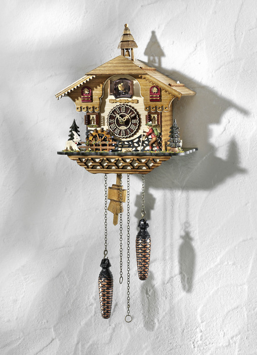Uhren - Kuckucksuhr in Handarbeit gefertigt, in Farbe BRAUN, in Ausführung Kuckucksuhr klein
