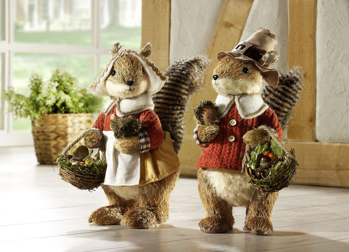 Figuren - Witzige Eichhörnchen aus Stroh, in Farbe BRAUN, in Ausführung Eichhörnchenmann
