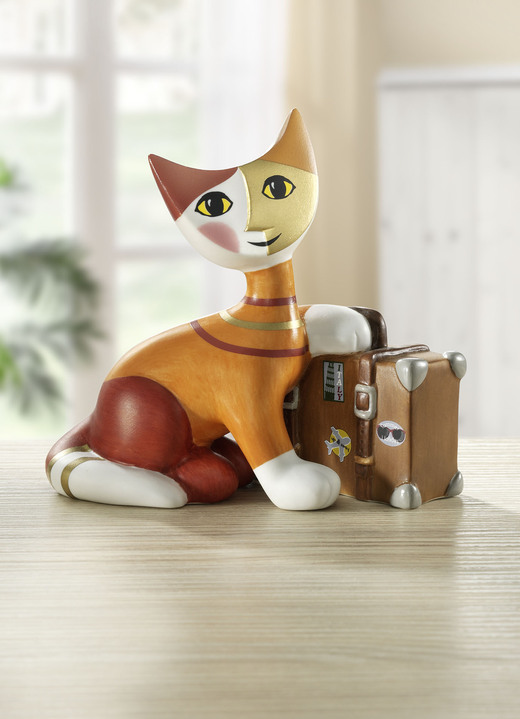 - Katze mit Koffer aus der Rosina Wachtmeister-Kollektion, in Farbe ORANGE