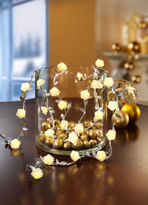 Wohnaccessoires - LED-Lichterkette Rosen, in Farbe SILBER-WEISS Ansicht 2