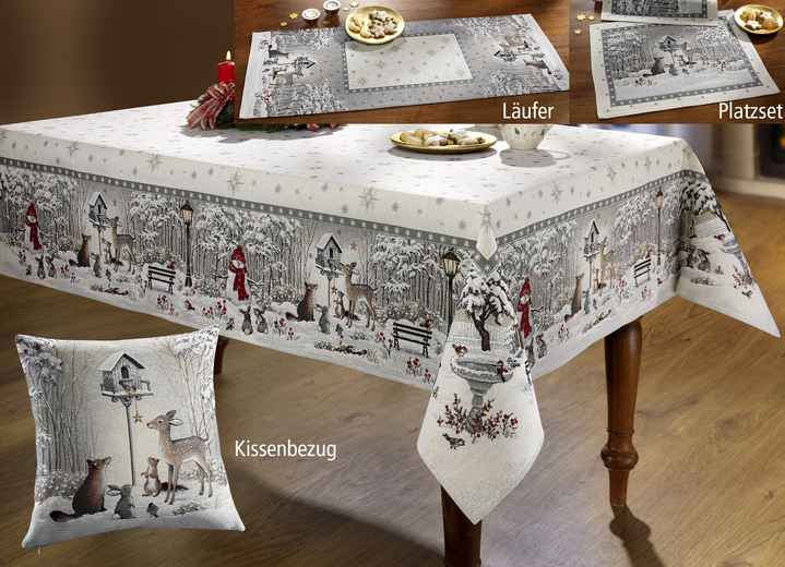 Tischdecken - Tisch- und Raumdekoration aus Gobelin, in Größe 100 (2 Platzsets, 33x 45 cm) bis 404 (Kissenbezug, 45x 45 cm), in Farbe CREME