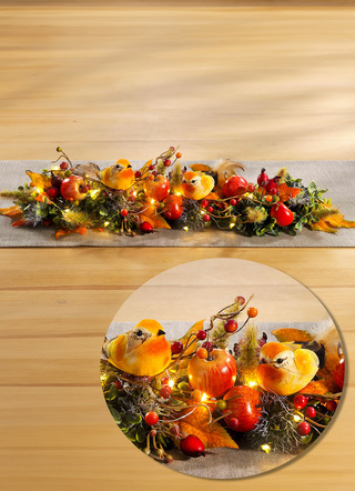 Herbstimpressionen - Herbstlich beleuchteter Tischaufleger, in Farbe GRÜN