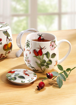 Geschenkideen - Teetassen aus feinem Porzellan, in Farbe BUNT, in Ausführung Teetasse Früchte – Farbe BUNT – Ansicht 