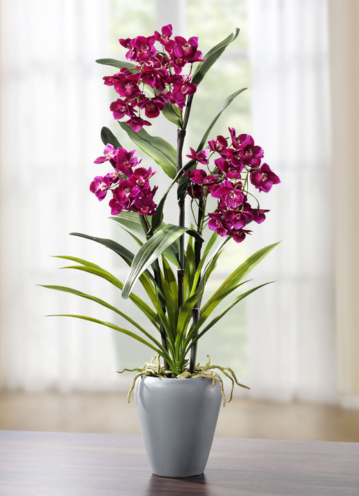 Kunst- & Textilpflanzen - Orchidee in Vase, in Farbe PINK Ansicht 1