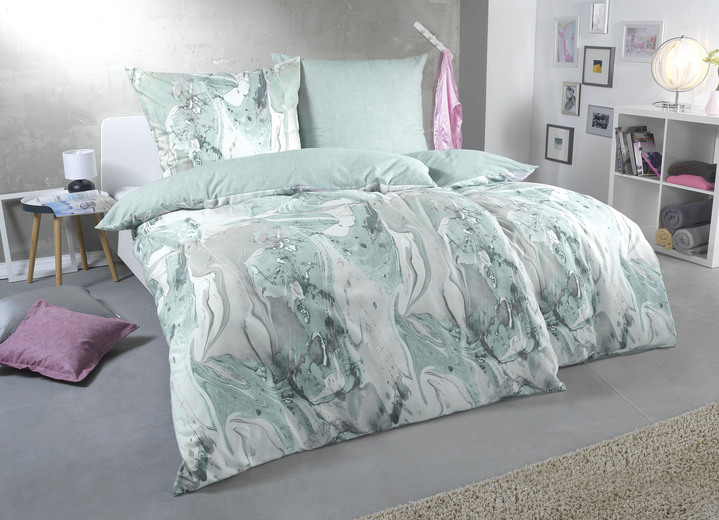 Bettwäschegarnituren - Traumhafte Feinbiber Bettwäsche, in Größe 111 (40x80 cm + 135x200 cm) bis 115 (80x80 cm + 155x220 cm), in Farbe KIESEL Ansicht 5