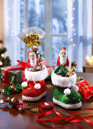 Weihnachtsleckereien - Stiefelchen mit Weihnachtsleckereien, 2er-Set, in Farbe BUNT