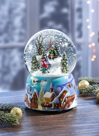 Schneekugel mit mechanischem Spielwerk