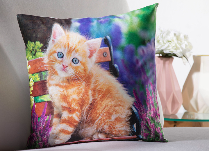 Kissenbezüge - Kissenbezug Kätzchen mit Reißverschluss, in Farbe BUNT