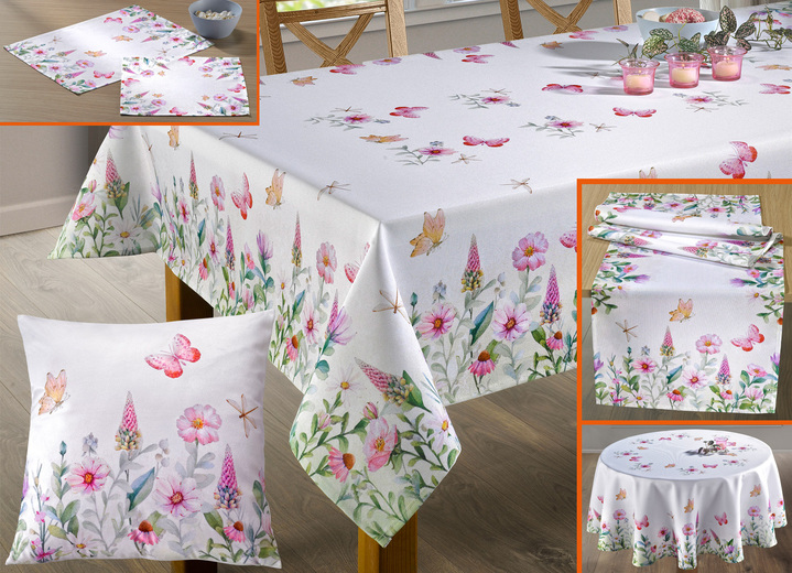 Tischdecken - Floral gestaltete Wohn-Accessoires, in Größe 130 (2 Deckchen, 30x 30 cm) bis 404 (Kissenbezug, 40x 40 cm), in Farbe BUNT