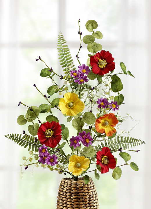 Kunst- & Textilpflanzen - Blütenzweig aus Kunst- und Textilmaterial, in Farbe BUNT
