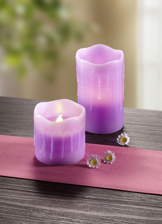 Wohnaccessoires - LED-Echtwachszerzen mit Duft, in Farbe ROSE, in Ausführung 4er-Set, rosé mit Rosenduft Ansicht 2