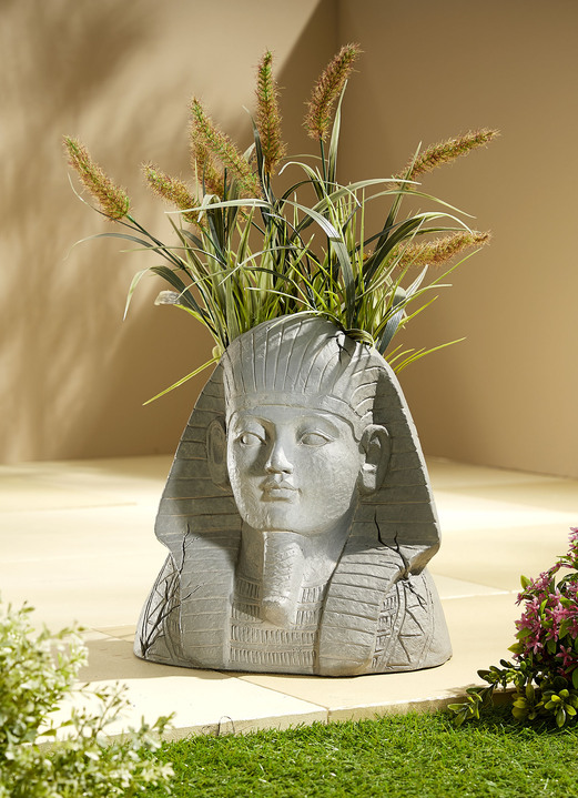 Garten - Pflanztopf in Pharaonendarstellung, in Farbe GRAU