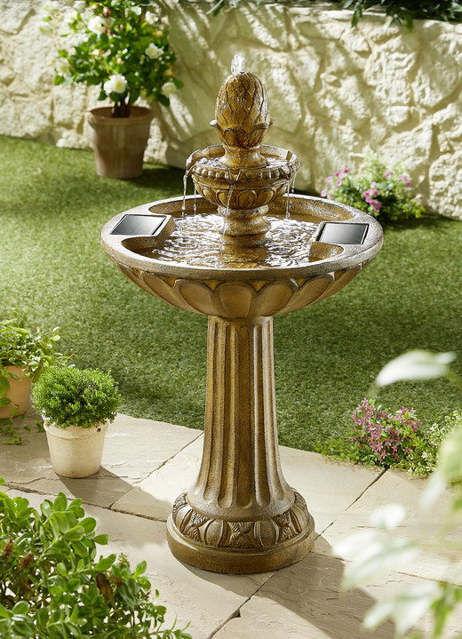 Gartendekoration - Solarbrunnen Queensbury aus wetterfestem Polyresin, in Farbe BRONZE
