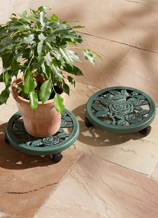 - Pflanzenroller antik, 2er-Set, in Farbe GRÜN