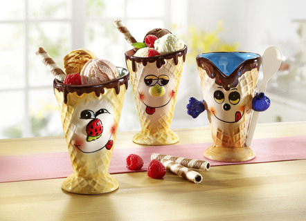Eisbecher und -schälchen aus Keramik