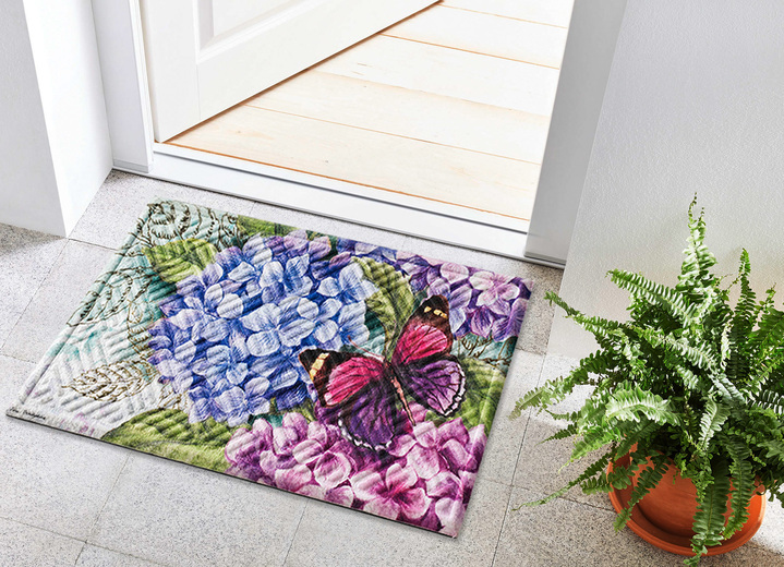 Fußmatten - Fußmatte Schmetterling mit rutschhemmender Rückseite, in Farbe BUNT