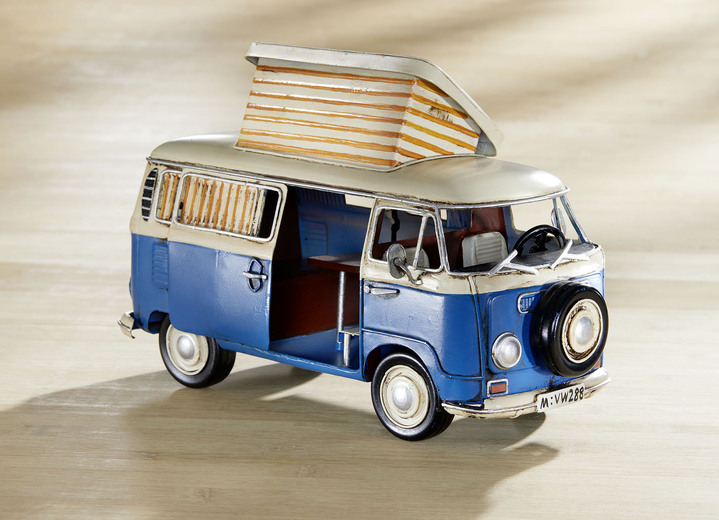 Sammlermodelle - VW Bus T2 Camping mit Faltdach, in Farbe BLAU Ansicht 1