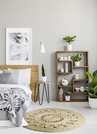 Boho Teppich,  handgeflochten
