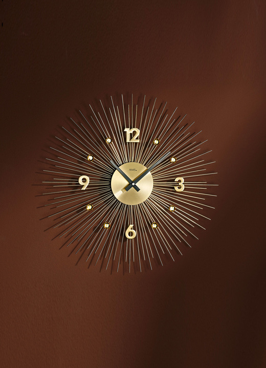 - Wanduhr mit goldenen Metallziffern, in Farbe GOLD