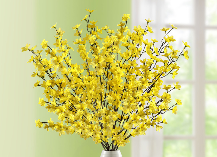 Kunst- & Textilpflanzen - Täuschend echt aussehende Forsythienzweige, 5er-Set, in Farbe  Ansicht 2