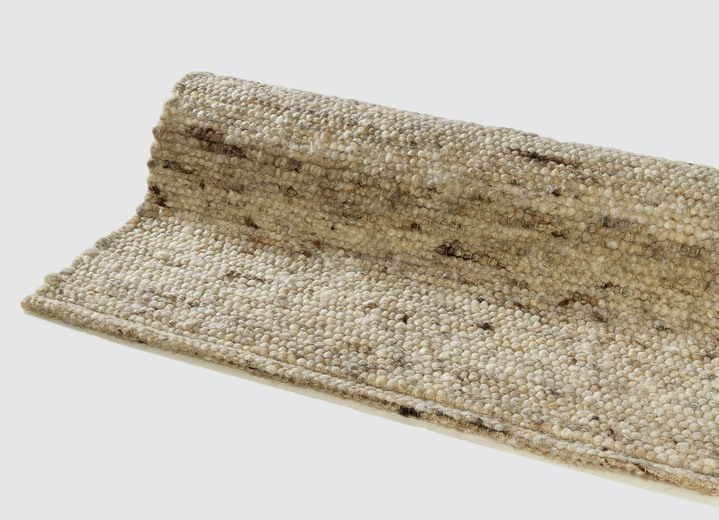 Modern - Handgewebte Brücken und Teppiche aus Schurwolle, in Größe 103 (Brücke, 60x 90 cm) bis 299 (Teppich, 290x390 cm), in Farbe SAND Ansicht 2