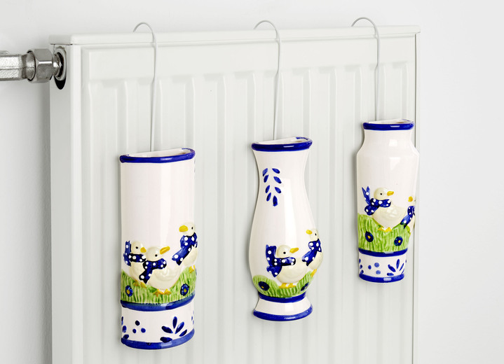Wohnaccessoires - Luftbefeuchter mit Gänsemotiv, 3er-Set, in Farbe WEIß-BLAU